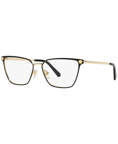 Versace Ve1275 Women's Pillow Eyeglasses In Matte Black,gold-tone
