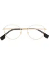 Versace Ve1279 Round-frame Glasses In Gold
