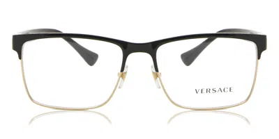 Versace Ve1285 Men's Glasses, Gold, Size 56 In Black