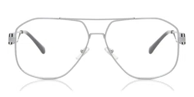 Versace Ve1287 Asian Fit Men's Glasses, Grey, Size 59 In Silver