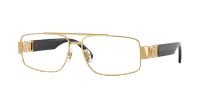 Versace Womens Gold Ve1317 Rectangle-frame Metal Sunglasses