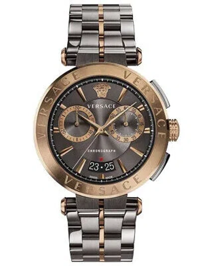 Pre-owned Versace Ve1d00619 Aion Chronograph 45mm 5atm