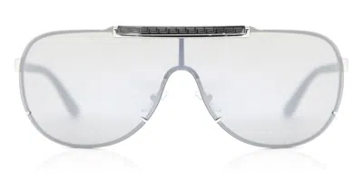 Versace Ve2140 10006g Men's Sunglasses Silver Size 140 In Gray
