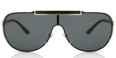 Versace Ve2140 100287 Men's Sunglasses Gold Size 140 In Black