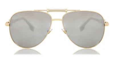 Versace Ve2236 Polarized 1002z3 Occhiali Da Sole Oro Per Uomo In Gray