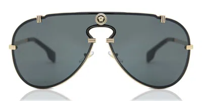 Versace Ve2243 100287 Men's Sunglasses Gold Size 143 In Gray