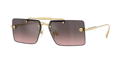 Versace Ve2245 100258 Women's Sunglasses Gold Size 60 In Multi