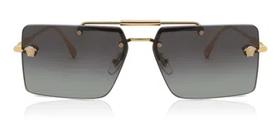 Versace Ve 2245 10028g Square Sunglasses In Gold
