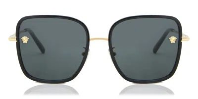 Versace Ve2247d Asian Fit 143887 Women's Sunglasses Black Size 57 In Blue