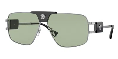 Versace Ve2251 Asian Fit 1001/2 Men's Sunglasses Gunmetal Size 63 In Gray