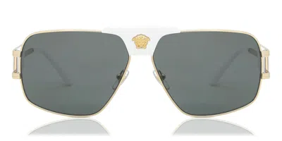 Versace Ve2251 Asian Fit 147187 Men's Sunglasses Gold Size 63 In White