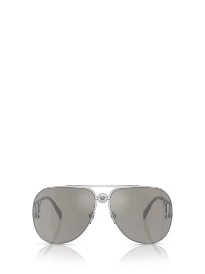 Versace Unisex 63mm Silver Sunglasses Ve2255-10006g-63 In Gray / Silver