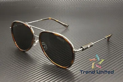 Pre-owned Versace Ve2260 100187 Havana Dark Grey 60 Mm Unisex Sunglasses In Gray