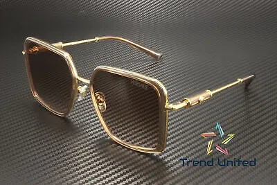 Pre-owned Versace Ve2261 100213 Brown Transparent Brown Gradient 56 Mm Women's Sunglasses