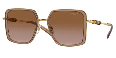 VERSACE VE2261 100213 WOMEN’S SUNGLASSES BROWN SIZE 56