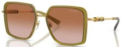 Pre-owned Versace Ve2261 150913 Sunglasses Women's Green Transparent/brown Gradient 56mm