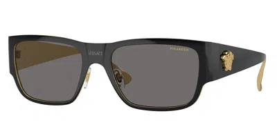 Versace Ve2262 Polarized 143381 Men's Sunglasses Black Size 56