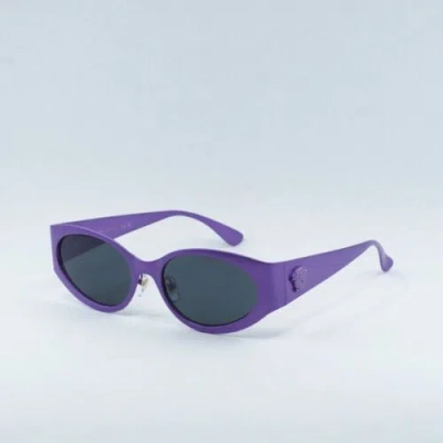 Pre-owned Versace Ve2263 150287 Violet/dark Gray 56-18-140 Sunglasses