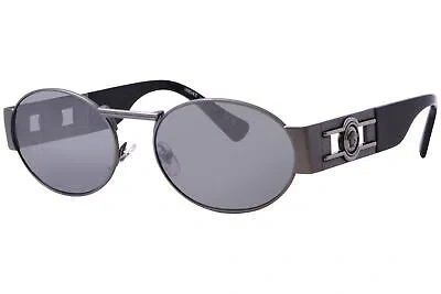 Pre-owned Versace Ve2264 10016g Sunglasses Men's Matte Gunmetal/grey Mirror Silver 56mm In Gray