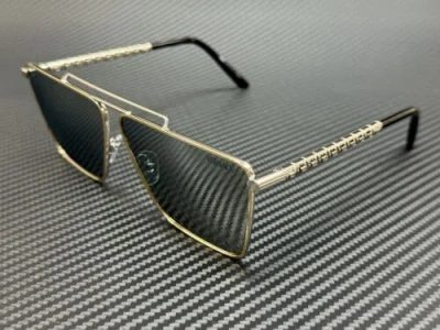Pre-owned Versace Ve2266 15141u Gold Silver Mirror Men's 64 Mm Sunglasses In Blue