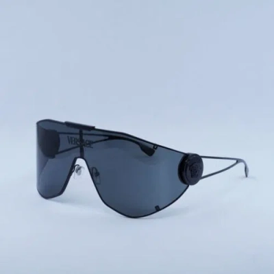 Pre-owned Versace Ve2268 143387 Matte Black/dark Grey 42-142-115 Sunglasses In Gray