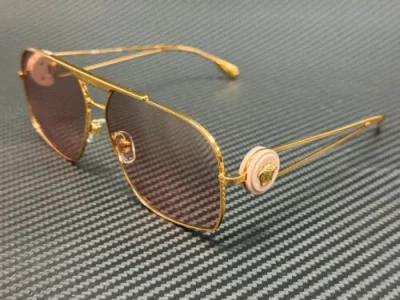 Pre-owned Versace Ve2269 10027e Gold Pink Gradient Men's 62 Mm Sunglasses