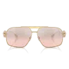 Versace Sleek Metal Rectangular Sunglasses For Men In Pink