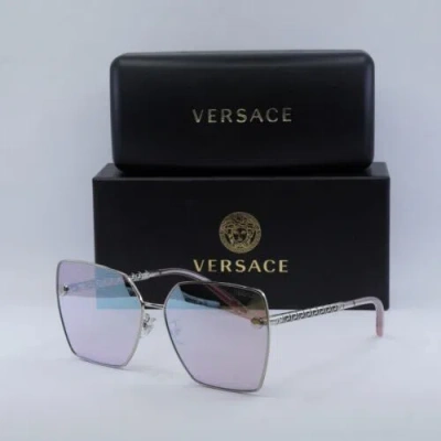 Pre-owned Versace Ve2270d 10007v Silver/pink Mirror White 63-15-145 Sunglasses Auth...