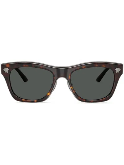VERSACE TORTOISESHELL-EFFECT SUNGLASSES