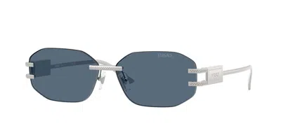 Versace Ve2274 100080 Occhiali Da Sole Argentati Per Donna In Blue