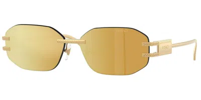 Versace Ve2274 10027p Occhiali Da Sole Oro Per Donna In Gold