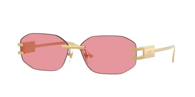 Versace Ve2274 100284 Women's Sunglasses Gold Size 58 In Pink