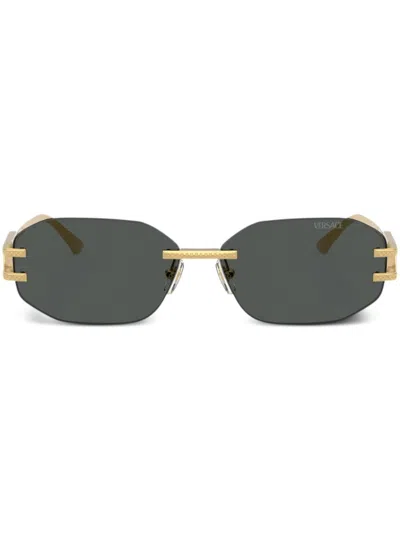 Versace Metal Sunglasses In Gold