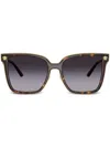 Versace Medusa Plaque Detailing Sunglasses In Brown
