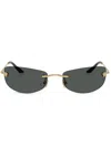 Versace Rectangle-frame Sunglasses In Gold