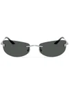 Versace Rectangle-frame Sunglasses In Silver