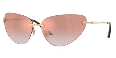 Versace Ve2281 10026f Occhiali Da Sole Oro Per Donna In Gold