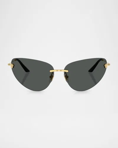 Versace Ve2281 Cat-eye Metal Sunglasses In Gold