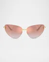 Versace 64mm Gradient Cat Eye Sunglasses In Gold