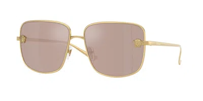 Versace Ve2282 1002/5 Occhiali Da Sole Oro Per Donna In Brown
