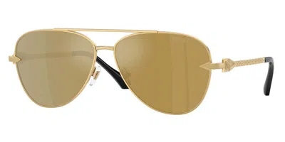 Versace Ve2283 10027i Occhiali Da Sole Oro Per Uomo In Gold