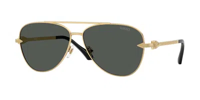 Versace Ve2283 100287 Occhiali Da Sole Oro Per Uomo In Gold