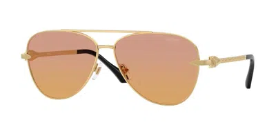 Versace Ve2283 1002el Occhiali Da Sole Oro Per Uomo In Gold