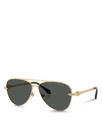 Versace Ve2283 Aviator Sunglasses, 61mm In Gold