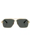 Versace Rectangular Frame Sunglasses In Gold