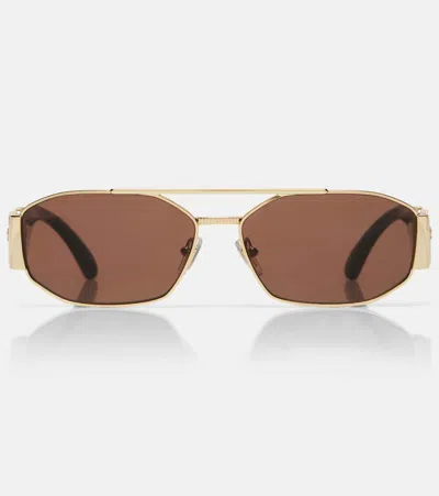 Versace Ve2287 Aviator Sunglasses In Brown