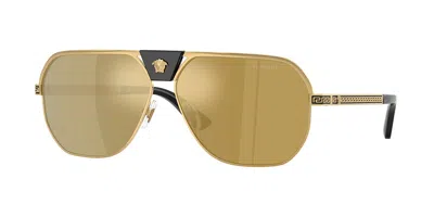 Versace Ve2294 10025a Men's Sunglasses  Size 61 In Brown