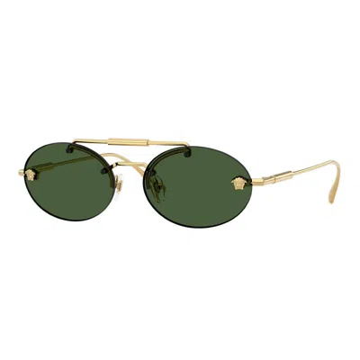 Versace Ve2295 1002/71 Gold/dark Green In Black