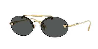Versace Ve2295 100287 Women's Sunglasses  Size 56 In Gold