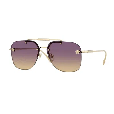 Versace Ve2296 Mini Sunglasses With Yellow Gradient-violet Lens In Pink